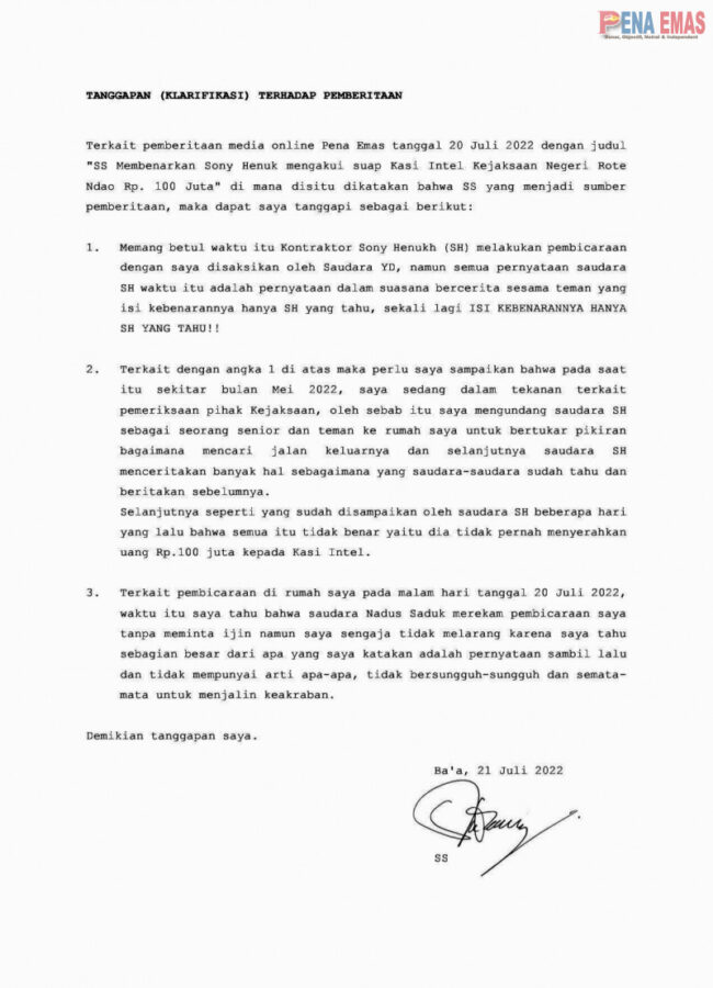 Isi Dugaan Suap Kasi Intel Hanya SH yang Tahu " SS Tertekan Pemeriksaan di Kejaksaan " 1 TanggapanSS penaemas2 1